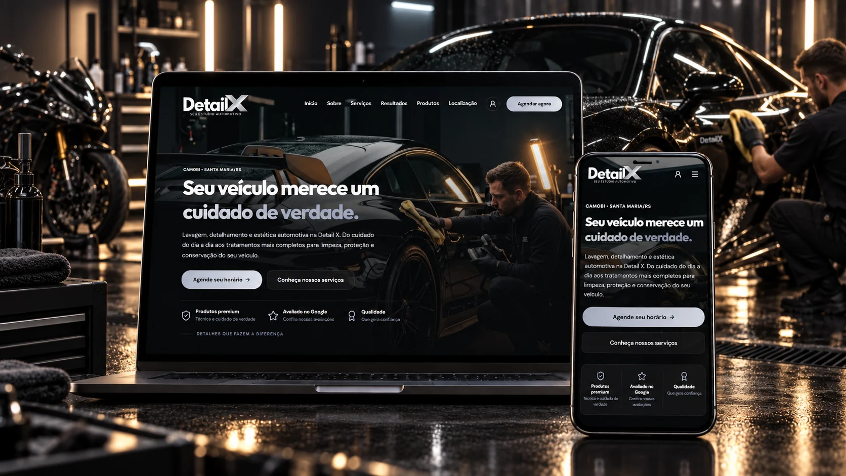 DetailX, landing page